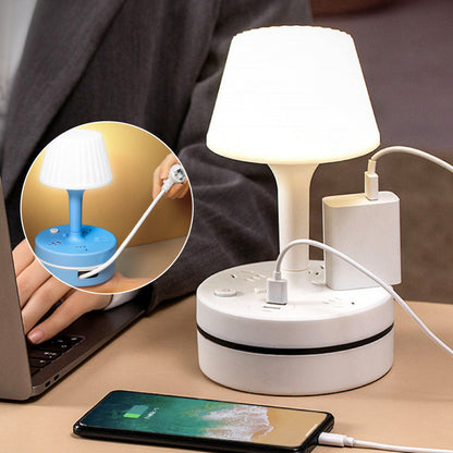 💡🔌 Bedside Lamp with USB & AC Outlets – 50% OFF! 3/4 AC, 2 USB, 1 Type-C – charge devices while you sleep. ⭐🏠