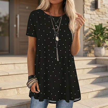 💥✨Limited-time 50% Off Special Offer -👚Women’s Casual Polka Dot Tunic Top