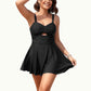 🌊👙 Women's dress-style swimsuit, A-line cut, featuring a sexy cutout design.