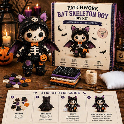 🥳 50% Off!! 🎁 Halloween DIY Skull Doll Sewing Kit 🎃💀