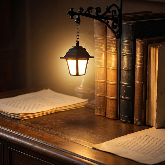 📚💡 Vintage street lamp bookend – supports books & adds warm cozy glow!