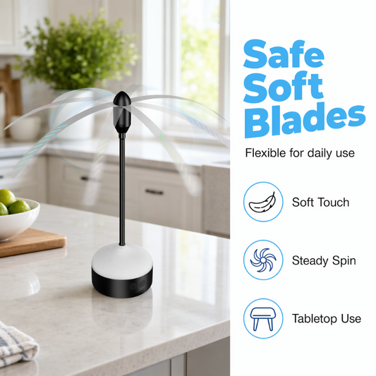🪰✨ Ventilador repelente – lâminas macias, luz amarela, sem mosquito! 🇧🇷