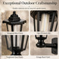Retro Solar Garden Lights Outdoor Double Head Hexagonal Street Lamp