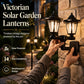 Retro Solar Garden Lights Outdoor Double Head Hexagonal Street Lamp