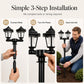Retro Solar Garden Lights Outdoor Double Head Hexagonal Street Lamp