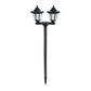Retro Solar Garden Lights Outdoor Double Head Hexagonal Street Lamp