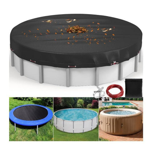 🏊 50% OFF NOW! 🛡️ 210D Oxford Pool Cover – Waterproof, UV-Resistant, Windproof with Ratchet System – Fits 18FT Round Pools ⛅