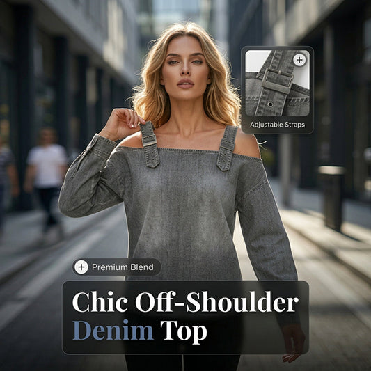 Women's Fashion Wide Strap Denim Top