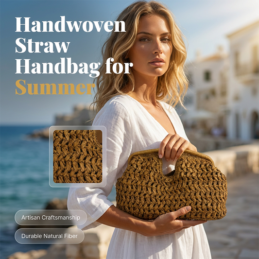 Handwoven Straw Handbag for Women