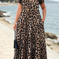 🌸 50% OFF NOW! 🌸Women's Leopard Print Maxi Dress with Pockets Casual Short Sleeve Long Dress