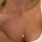Stainless Steel Y-Shape Heart Initial Necklace