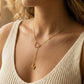 Stainless Steel Y-Shape Heart Initial Necklace