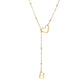 Stainless Steel Y-Shape Heart Initial Necklace