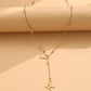 Stainless Steel Y-Shape Heart Initial Necklace