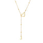 Stainless Steel Y-Shape Heart Initial Necklace