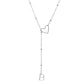 Stainless Steel Y-Shape Heart Initial Necklace