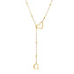 Stainless Steel Y-Shape Heart Initial Necklace