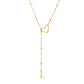 Stainless Steel Y-Shape Heart Initial Necklace