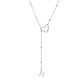 Stainless Steel Y-Shape Heart Initial Necklace