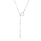 Stainless Steel Y-Shape Heart Initial Necklace