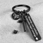 Stainless Steel Cross Keychain with Drive Safe