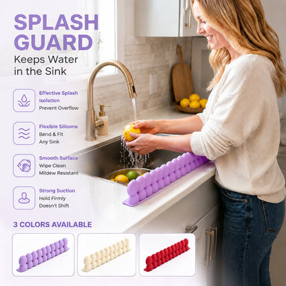 🥳HOT SALE🥳Sink Splash Guard – Flexible silicone, easy wipe & splash-blocking. Dry counters – grab yours! ✅