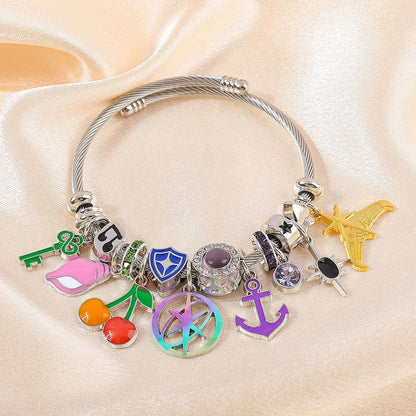 Fashionable Vintage Multicolor Charm Bracelet