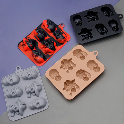 3D Skull Silicone Ice Cube Tray with Lid