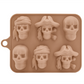 3D Skull Silicone Ice Cube Tray with Lid