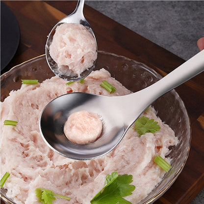 Mess-Free Stainless Steel Meatball Spoon