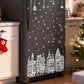 Large Christmas Window Stickers, Set of 4, House Design Static Cling Decorations with Snowman & Snowflake Pattern, for Festive Party