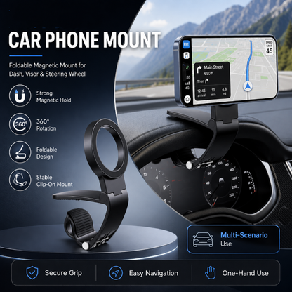 🥳HOT SALE🥳💞15K+ SOLD! Car Phone Mount – From £9.99! N52 magnets, 360° rotation & anti-slip. Secure drive – grab yours! ✅