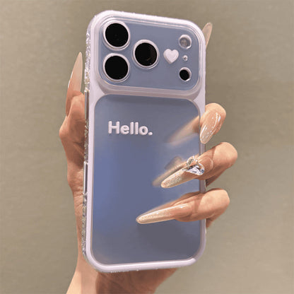 Sweet Heart Pattern Metallic Finish Phone Case