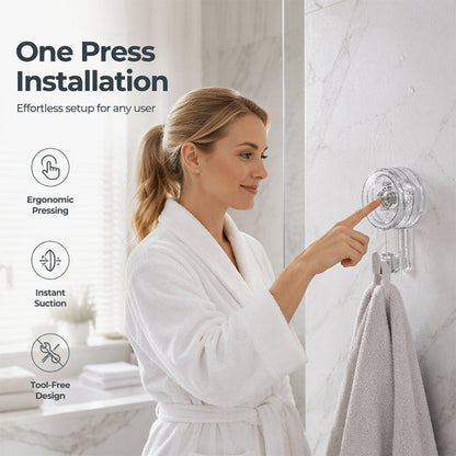 Drill-Free Vacuum Suction Cup Hooks Heavy Duty Wall Hangers for Kitchen Bathroom