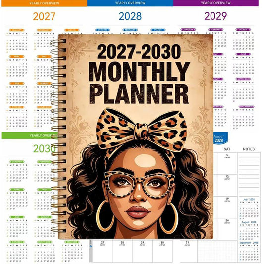 2027–2030 A5 4-Year Monthly Planner Notebook
