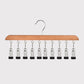 Multi-Clip Wooden Hanger for Closet Organization