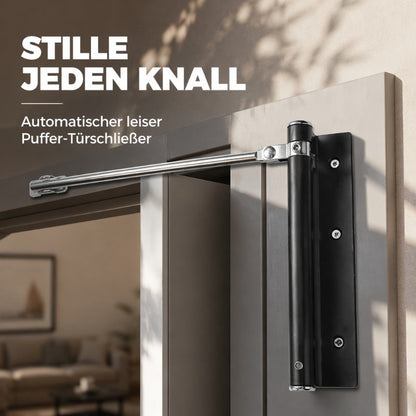 Adjustable stainless steel automatic door closer with silent damping