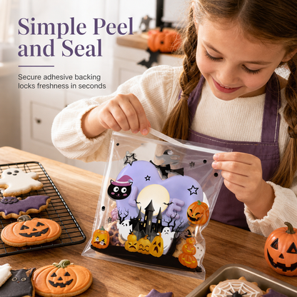 Halloween Self Adhesive Treat Bags for Cookies Packaging