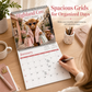 Highland Cow Series 12-Month Hanging Wall Calendar
