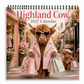 Highland Cow Series 12-Month Hanging Wall Calendar
