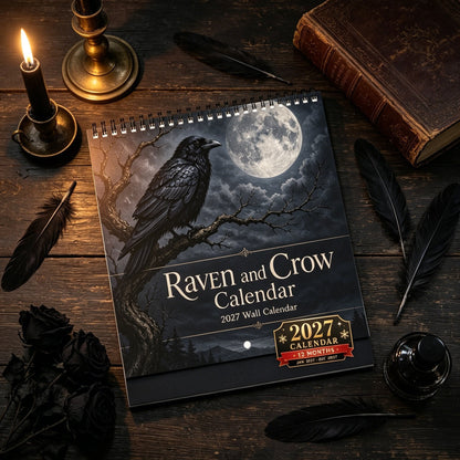 Mysterious Raven and Crow 2027 Wall Calendar