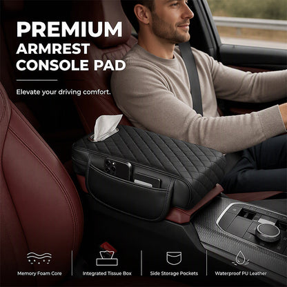 Car Armrest Box Pad with Integrated Tissue Holder