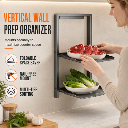 Wall-Mounted Foldable No-Drill Kitchen Storage Rack