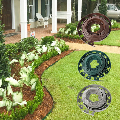 10M Flexible Plastic Garden Edging Roll – No-Dig Lawn Border with 30 Ground Spikes 🌱