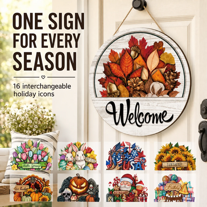16PCS Interchangeable Welcome Sign for Front Door