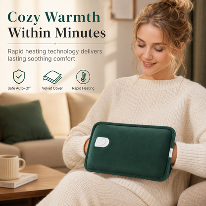Rechargeable Electric Hot Water Bag and Hand Warmer with Soft Flannel Cover