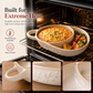 🍽️ Ceramic Divided Baking Dish: Oven-Safe, Single Handle, Vintage Embossed, Microwave Safe