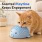 Pufferfish Shaped Cat Groomer Wall Corner Massager and Grooming Brush Toy