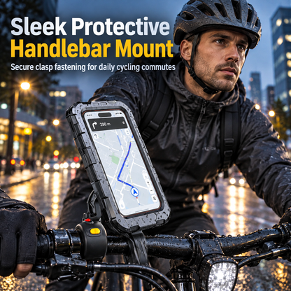 Waterproof Motorcycle and Bicycle Phone Mount with Touch Screen Rainproof Handlebar and Rearview Mirror Phone Holder
