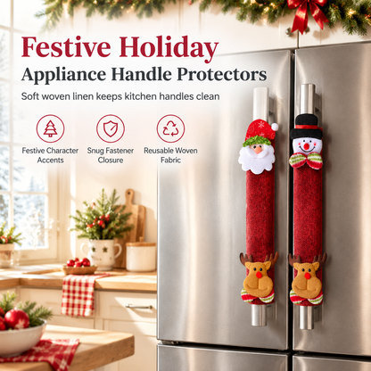 Plush Christmas Refrigerator Door Handle Covers for Door, Oven & Refrigerator Handles